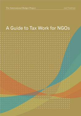 A Guide to Tax Work for Ngos