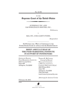 FMI Amicus Brief: SUPERVALU Inc. and C&S Wholesale Grocers, Inc., V