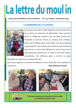 Lettre Du Moulin Octobre Et Novembre 2019