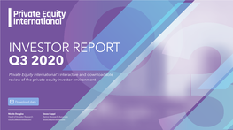 Private Equity International's Interactive and Downloadable Review of the Private Equity Investor Environment