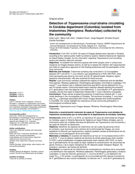 Detection of Trypanosoma Cruzi Strains Circulating in Córdoba