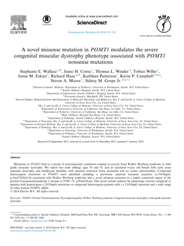 POMT1 Modulates the Severe Congenital Muscular Dystrophy Phenotype Associated with POMT1 Nonsense Mutations