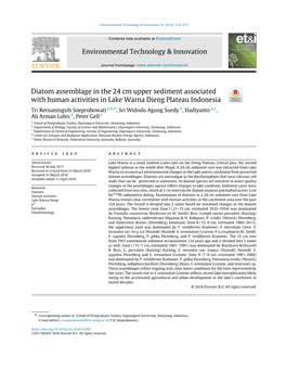 2018, Diatom Assemblage in the 24 Cm Upper Sediment