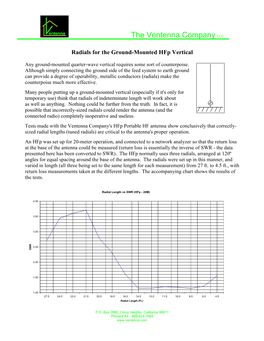 Radials for the Ground-Mounted Hfp Vertical