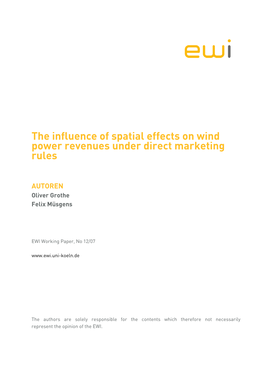 The Influence of Spatial Effects on Wind Power Revenues