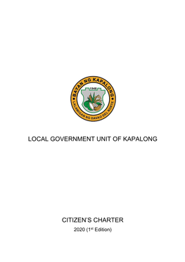 Local Government Unit of Kapalong Citizen's Charter