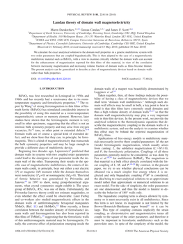 Landau Theory of Domain Wall Magnetoelectricity