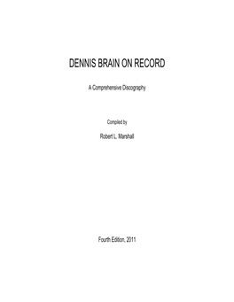 Dennis Brain Discography