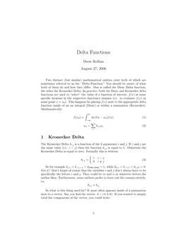 Delta Functions