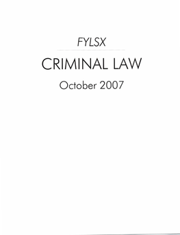 CRIMINAL LAW October 2007 Question 2