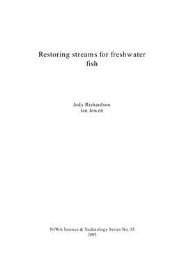 Restoring Streams for Freshwater Fish