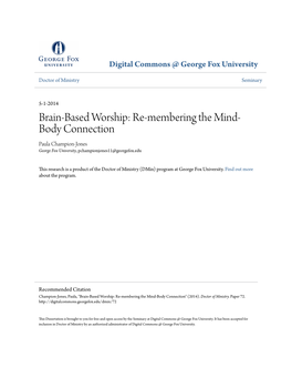 Brain-Based Worship: Re-Membering the Mind-Body Connection