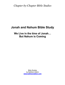 Jonah and Nahum Bible Study