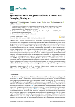 Synthesis of DNA Origami Scaffolds: Current and Emerging Strategies