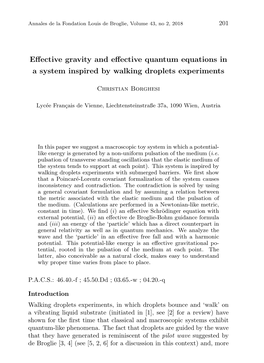 Effective Gravity and Effective Quantum Equations in a System Inspired By