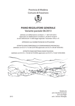 PIANO REGOLATORE GENERALE Variante Parziale 06/2013