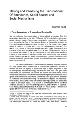 Making and Remaking the Transnational: of Boundaries, Social Spaces and Social Mechanisms