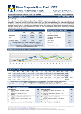 Altana Corporate Bond Fund UCITS