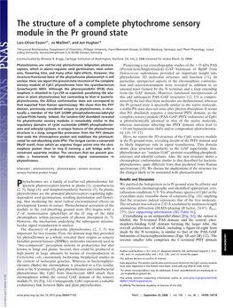 The Structure of a Complete Phytochrome Sensory Module in the Pr Ground State