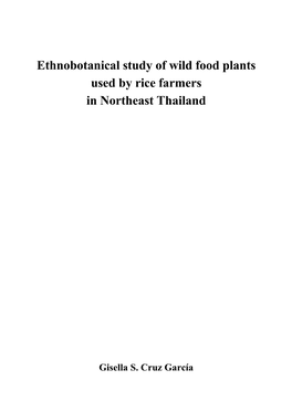 Ethnobotanical Study of Wild Food Plants Used by Rice Farmers in Northeast Thailand