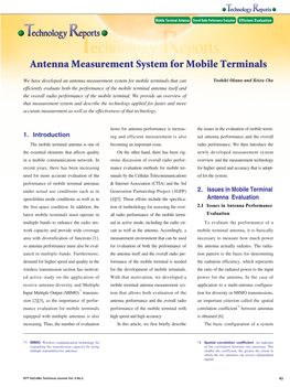 Antenna Measurement System for Mobile Terminals