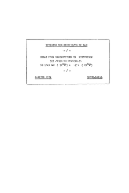 Essai Pour Reconstituer Un Historique Des Crues Du Merguellil De L'an 861 (Ixème) À 1971 (Xxéme) Tunis : Division Des Ressources Hydrauliques, 1972, 85 P