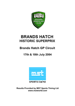 Brands Hatch Historic Superprix