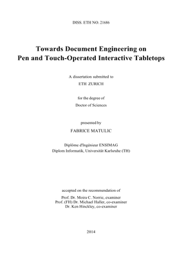 Towards Document Engineering on Pen and Touch-Operated Interactive Tabletops