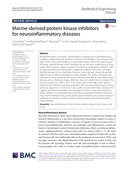 Marine-Derived Protein Kinase Inhibitors for Neuroinflammatory