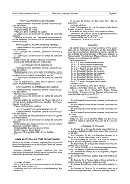 AYUNTAMIENTO DE VALDERREDIBLE 1. Emplazamientos Disponibles Para La Colocación Gra- Tuita De Carteles: Polientes: Plaza Del