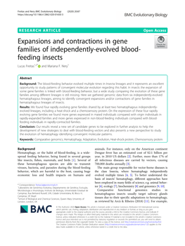 Expansions and Contractions in Gene Families of Independently-Evolved Blood-Feeding Insects