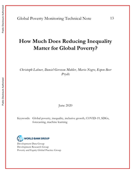 How Much Does Reducing Inequality Matter for Global Poverty?