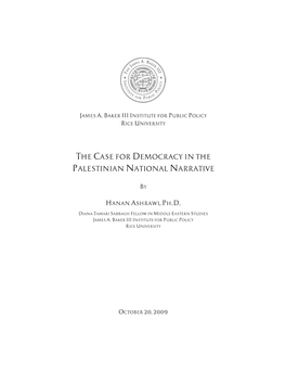 The Case for Democracy in the Palestinian National Narrative