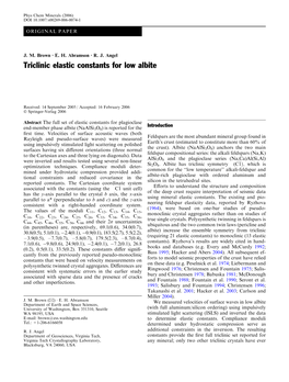 Triclinic Elastic Constants for Low Albite