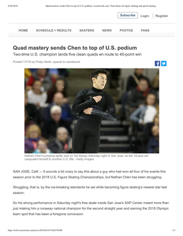 Quad Mastery Sends Chen to Top of US Podium