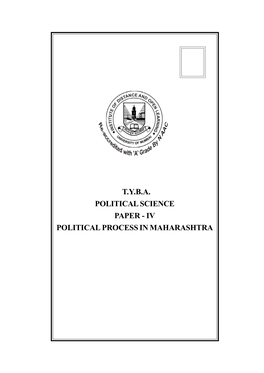 Iv Political Process in Maharashtra © University of Mumbai