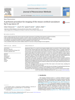 A Perfusion Procedure for Imaging of the Mouse Cerebral Vasculature by X-Ray Micro-CT