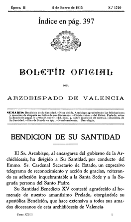 Diócesis.—Tribunal Eclesiástico: Cédula De Citación,—Nombramientos.—Necrología.—Peregri• Nación Archidiocesana A) Pilar, Avila Y Santiago