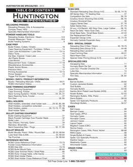 Table of Contents Standard Reloading Dies (Group A-E)