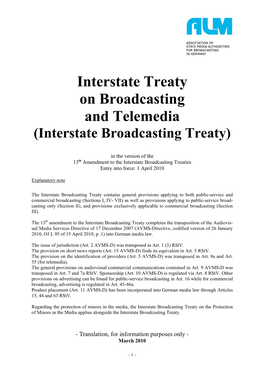 Interstate Treaty on Broadcasting and Telemedia (Interstate Broadcasting Treaty)