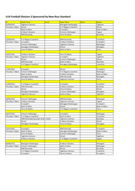 U14 Football Division 3 Sponsored by New Ross Standard