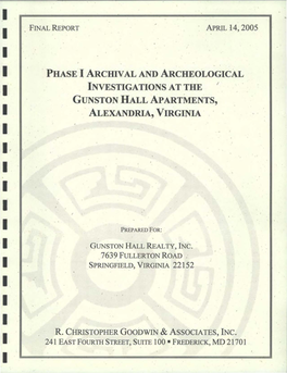 Site Report: Gunston Hall Apts., S. Washington Street