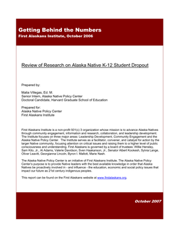Review of Research on Alaska Native Student Dropout Page 1