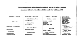 Territoires Supprimés De La Liste Des Territoires Infectés Entre Les 31 Mai Et 6 Juin 1968