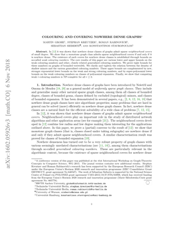 Colouring and Covering Nowhere Dense Graphs∗