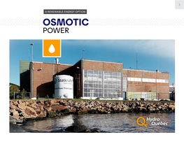 Renewable Energy Option. Osmotic Power