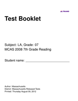 Test Booklet