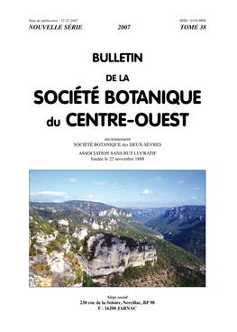 Société Botanique Du Centre Ouest
