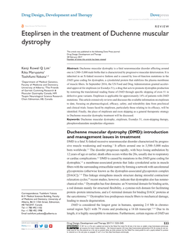 Eteplirsen in the Treatment of Duchenne Muscular Dystrophy