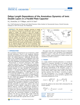 Debye Length Dependence of the Anomalous Dynamics of Ionic Double Layers in a Parallel Plate Capacitor R